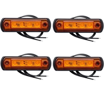 Set de 4 lampi de gabarit cu LED-uri portocalie pe o baza din cauciuc Horpol Set de 4 lampi de gabarit cu LED-uri portocalie pe o baza din cauciuc Horpol