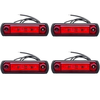 Set de 4 lampi de gabarit cu LED-uri rosii pe o baza din cauciuc Horpol Set de 4 lampi de gabarit cu LED-uri rosii pe o baza din cauciuc Horpol