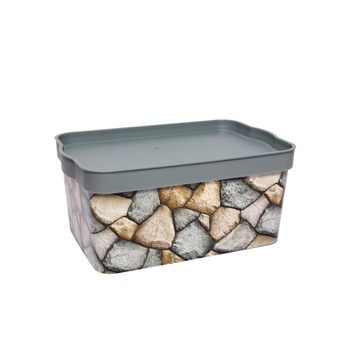 Cutie pentru depozitare cu capac, 14 Litri , TUFFEX, 30X45X14.5 cm , TP600/GRI Cutie pentru depozitare cu capac, 14 Litri , TUFFEX, 30X45X14.5 cm , TP600/GRI