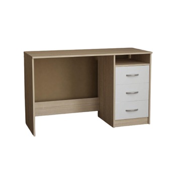 Birou cu trei sertare Sani B 42,123x50x77 cm, Stejar sonoma/ALb Birou cu trei sertare Sani B 42,123x50x77 cm, Stejar sonoma/ALb