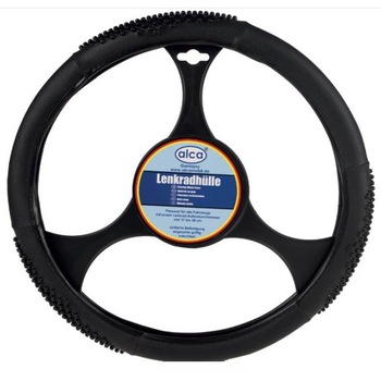 Husa volan 37 - 39cm imitatie piele cu crampoane neagra 592.00 Alca Husa volan 37 - 39cm imitatie piele cu crampoane neagra 592.00 Alca