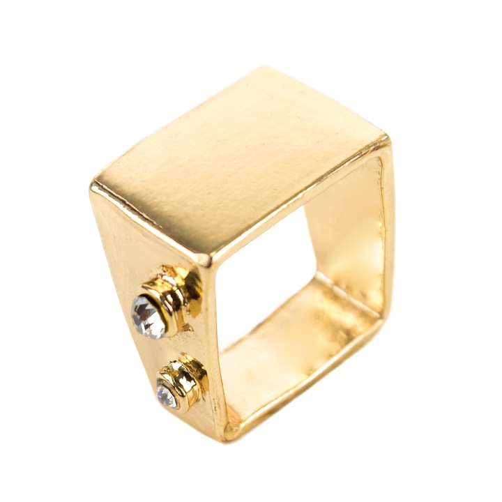 Szogletes noi gyuru, Aranyszín, 18 mm