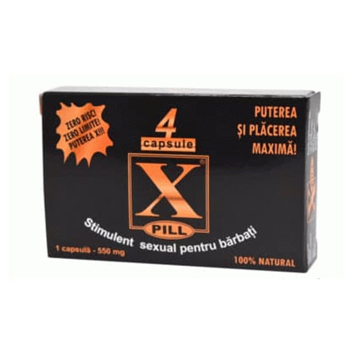 X-PILL Kapszula, erős erekcióhoz, 550 mg, 4 db/doboz