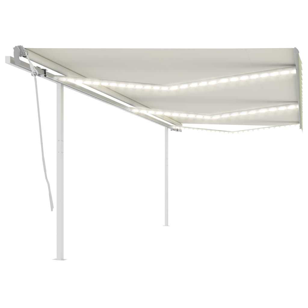 Copertina retractabila vidaXL, Tesatura, 6 x 3.5 m, Crem