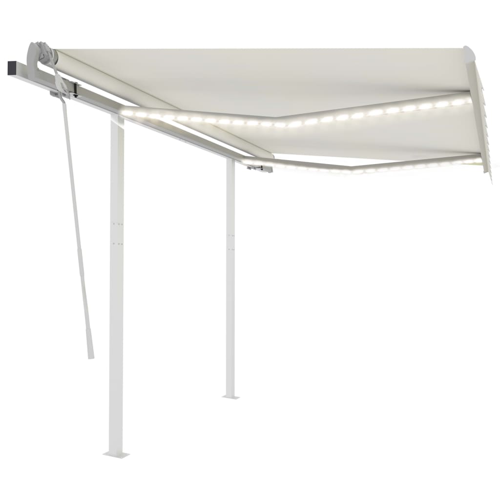 Copertina retractabila vidaXL, Tesatura, 3 x 2.5 m, Crem