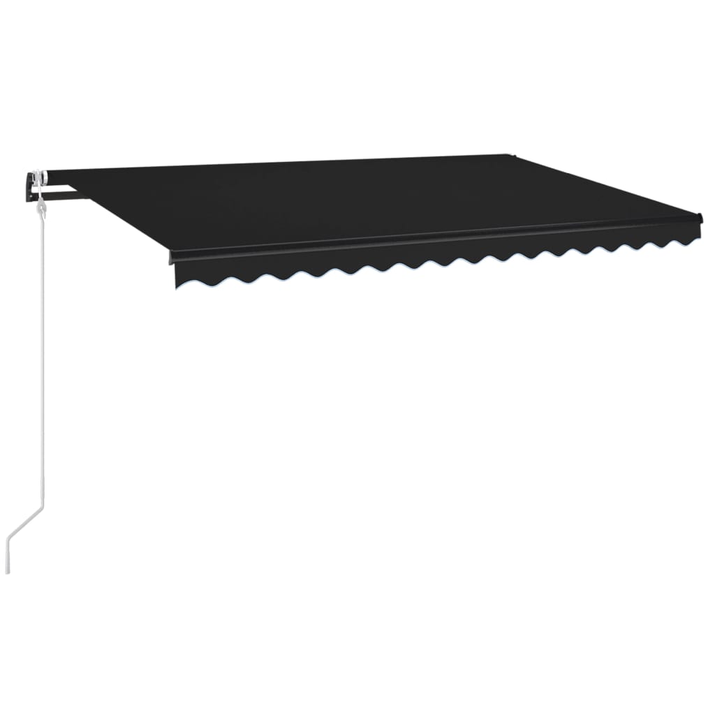 Copertina retractabila . automat cu senzor de vant si LED vidaXL, Aluminiu, 400 x 350 cm, Antracit