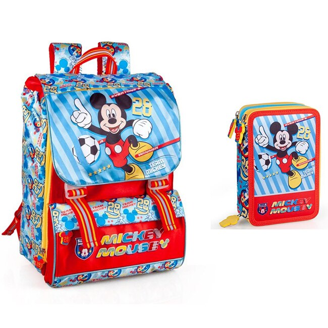 Set scoala Mickey Mouse - Ghiozdan scoala, Penar echipat
