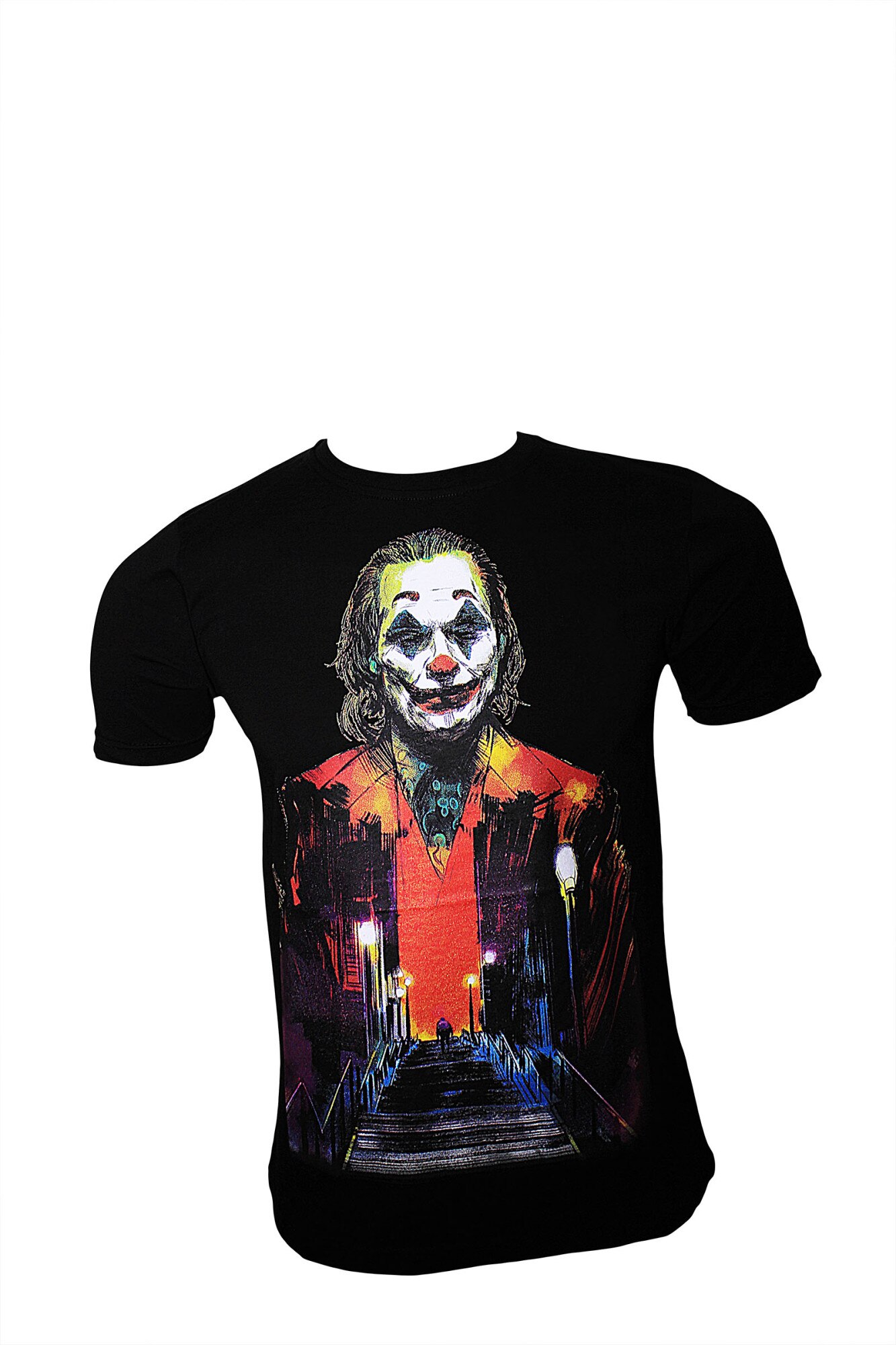 Tricou imprimeu Joker, Negru, XL
