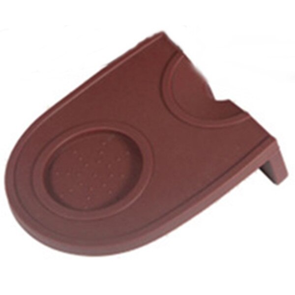 Suport de tampon antiderapant manual, silicon, pentru cafea si mat, 14 x 12.5 cm, maro