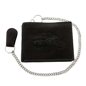 Portofel Piele cu Lant Motocicleta Neagra RFID 12 cm Portofel Piele cu Lant Motocicleta Neagra RFID 12 cm