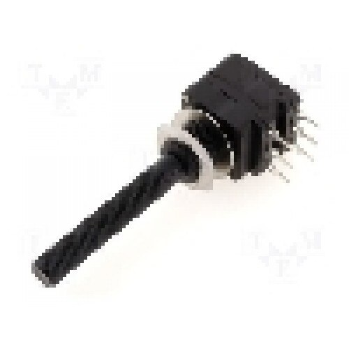 Potentiometru rotativ, 10kΩ, stereofonic, logaritmic, 100mW, PIHER - PC16DH10IP06103B2020TA