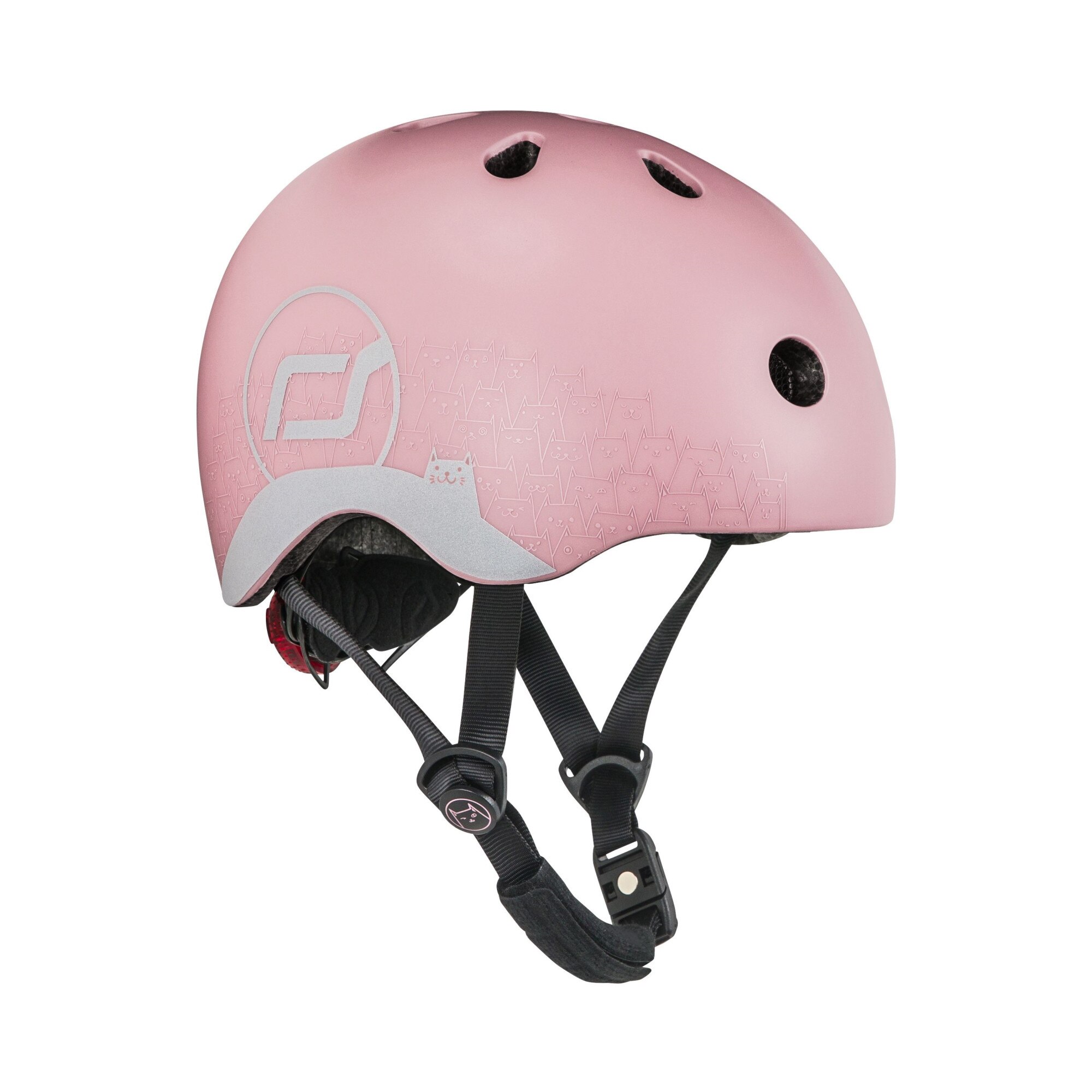 Casca de protectie pentru copii, Scoot & Ride, sistem de reglare, 1 an+, Rose, Reflectorizanta