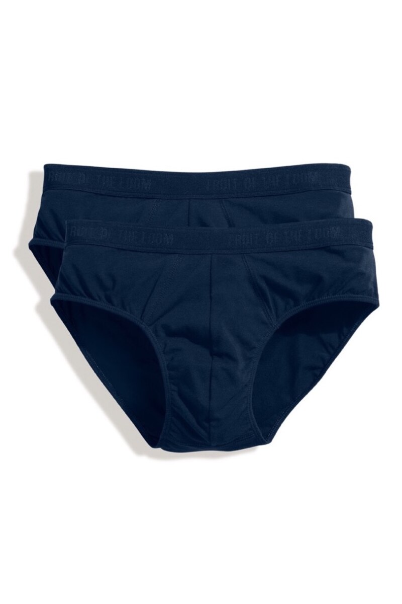 Set 2 perechi chiloti barbati Fruit Of The Loom Classic Sport, Bumbac/Elastan, Bleumarin, Bleumarin