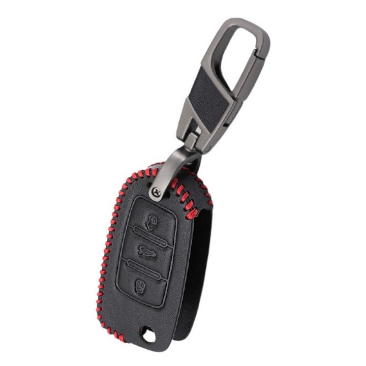 Husa cheie, din piele, compatibila cu: VW Passat, Golf 4, 5, 6, Bora, Touran, Tiguan, Tuareg, Skoda Fabia, Octavia, Superb, SEAT Altea, Leon, Ibiza, negru