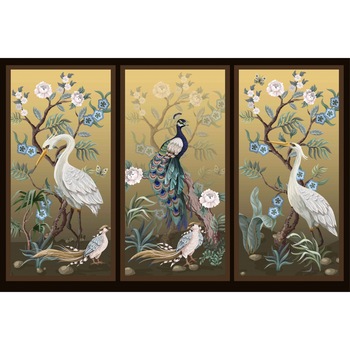 Sticker decorativ, Motive chinezesti, 3 panouri de 39x77 cm Sticker decorativ, Motive chinezesti, 3 panouri de 39x77 cm