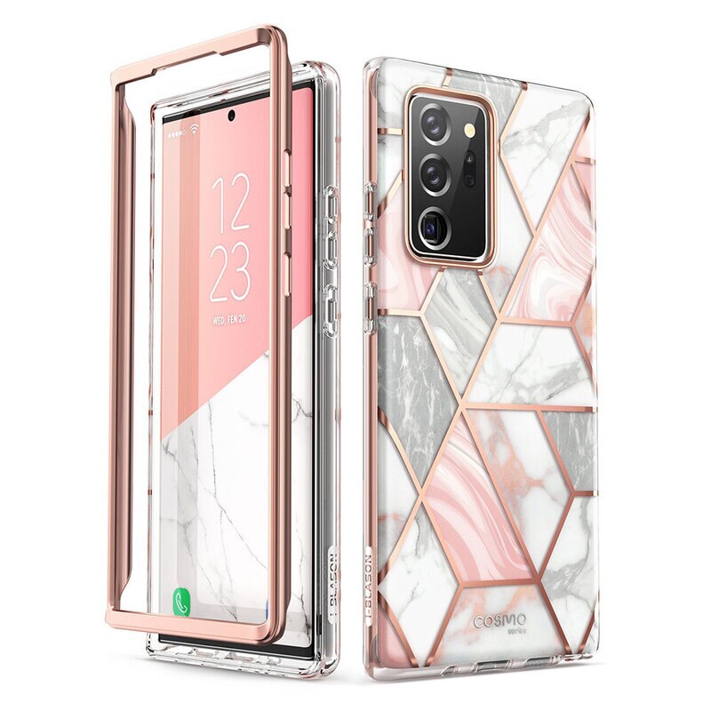 Husa premium compatibila cu Samsung Galaxy Note 20 Ultra din silicon moale, design extravagant, i-Blason, roz