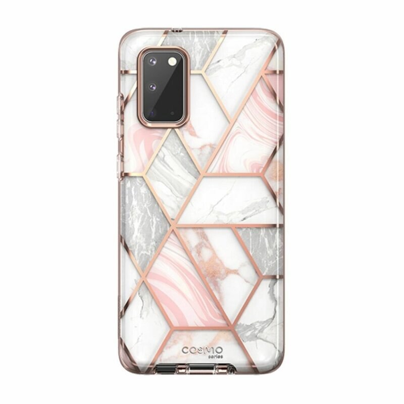 Husa premium compatibila cu Samsung Galaxy S20 din silicon moale, design extravagant, i-Blason, roz