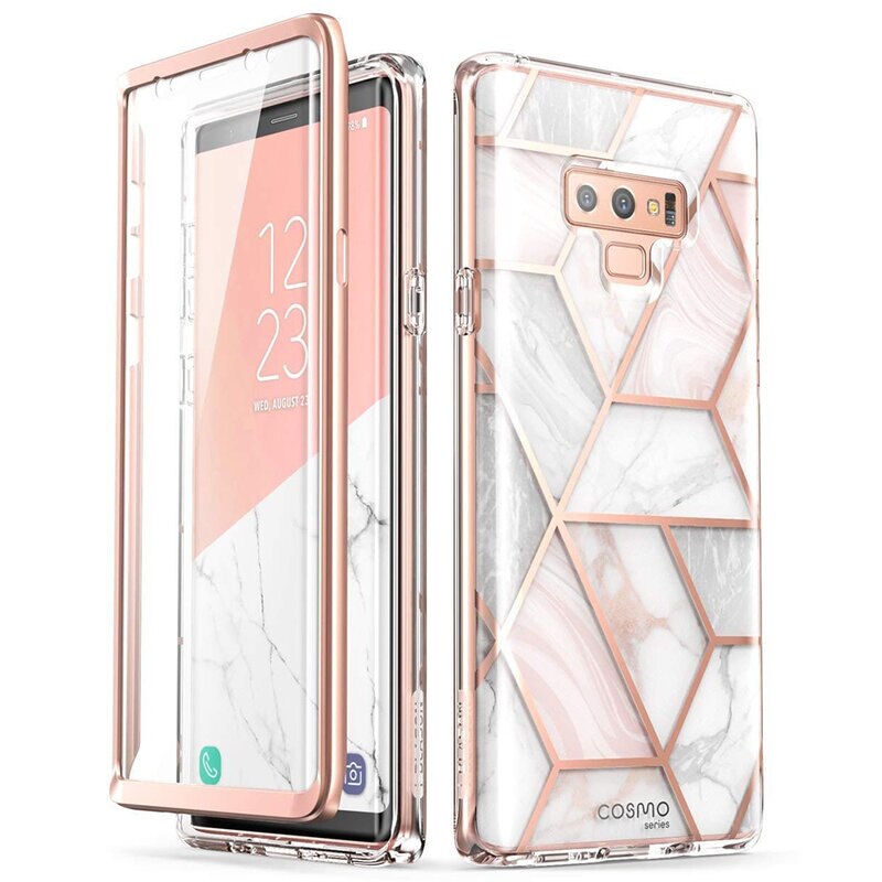 Husa premium compatibila cu Samsung Galaxy Note 9 din silicon moale, design extravagant, i-Blason, roz