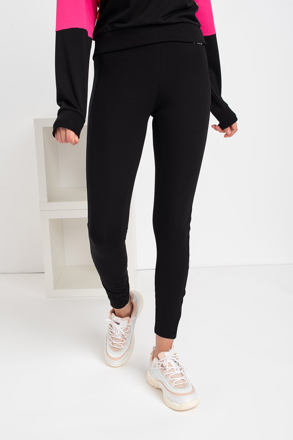 Fila, Colanti cu benzi laterale cu logo Philine, Negru