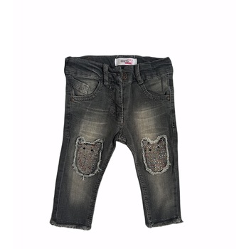 Blugi elastici fetite cu pietricele colorate Blugi elastici fetite cu pietricele colorate