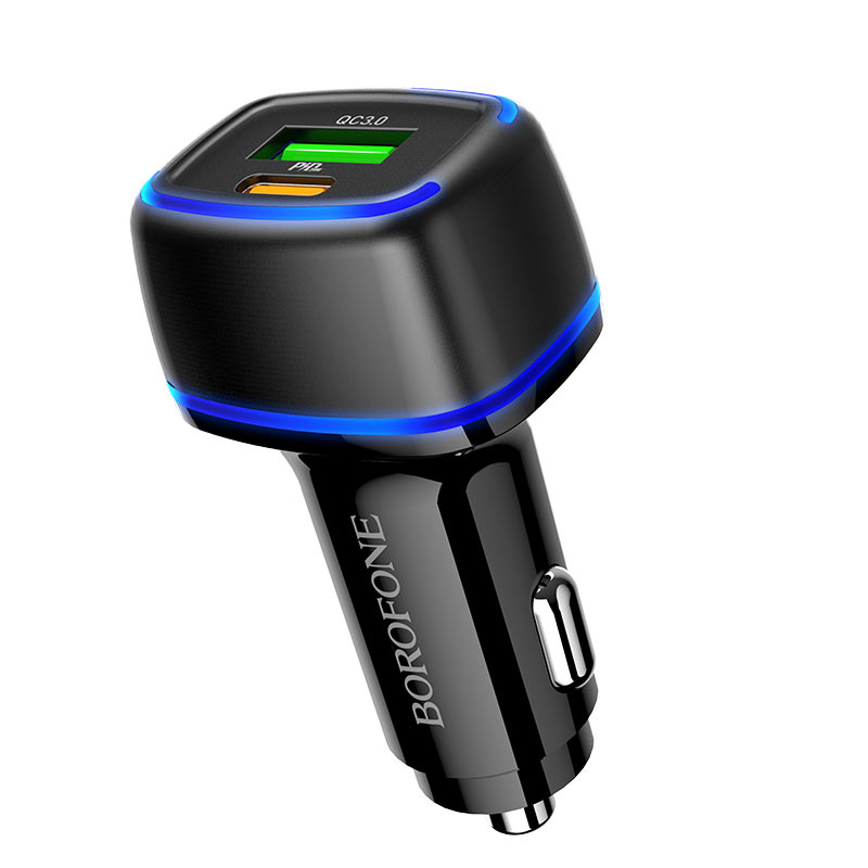 Incarcator Auto Borofone, BZ14A USB/USB Type-C, Negru