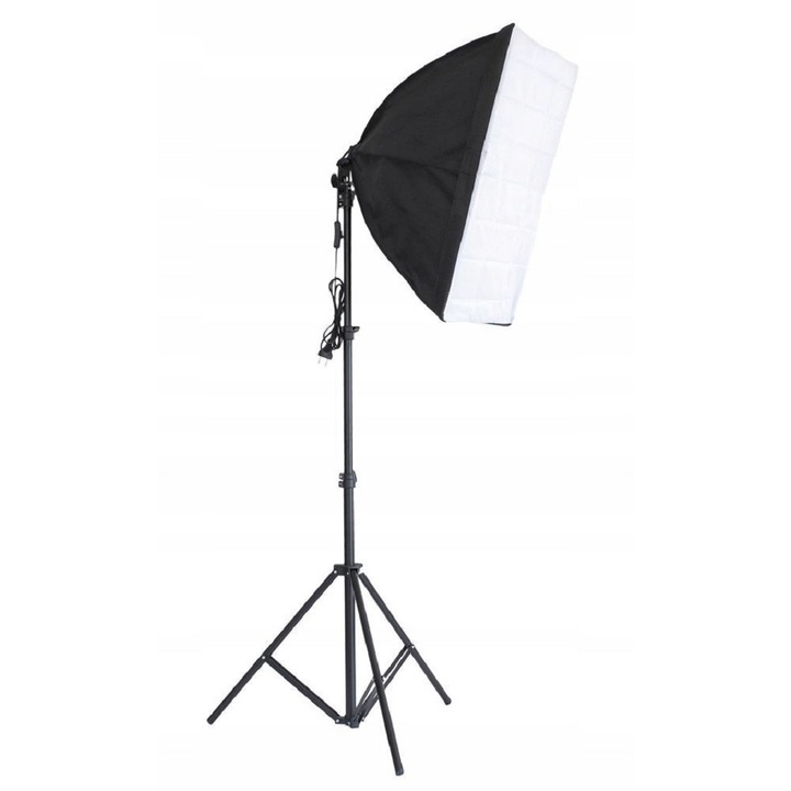 Софтбокс комплект за непрекъсната светлина 70x50cm за фото студио с 1 дифузионен филтър и регулируема опора за статив 78-230cm