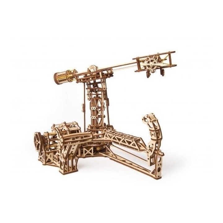 3D Пъзел Ugears Авиатор , Дървен, Механичен