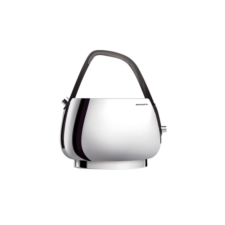 Casa Bugatti elektromos vízforraló, Jackie, 2400W, állítható hőmérséklet, ergonomikus tritán fogantyú, 1,2L, elegáns design, rozsdamentes acél, ezüst