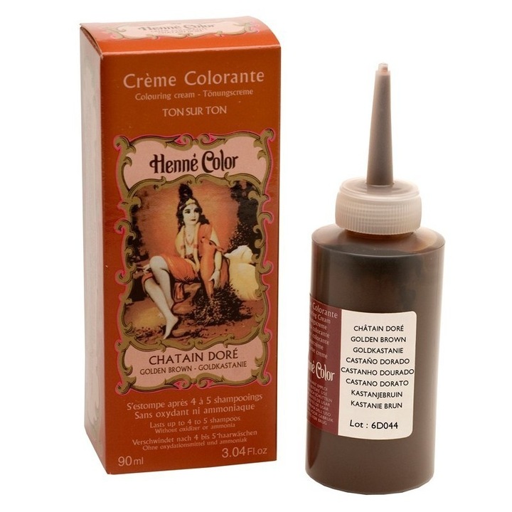 Crema Coloranta Castaniu Auriu 90 ml, Henne Color