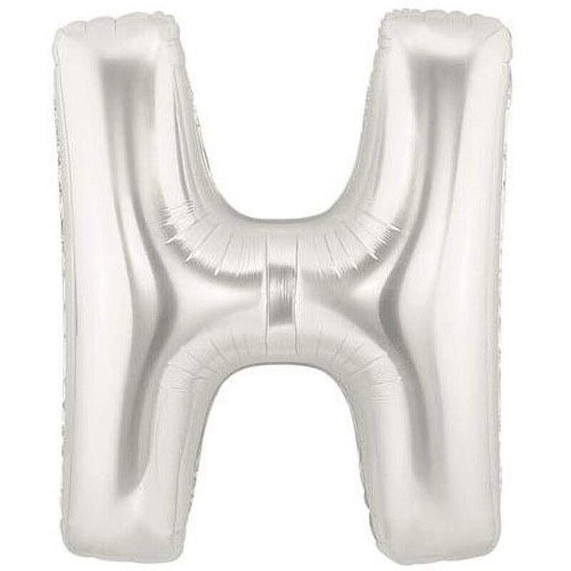 Balon folie litera H mare argintie (Silver), 86 cm, Amscan 32960