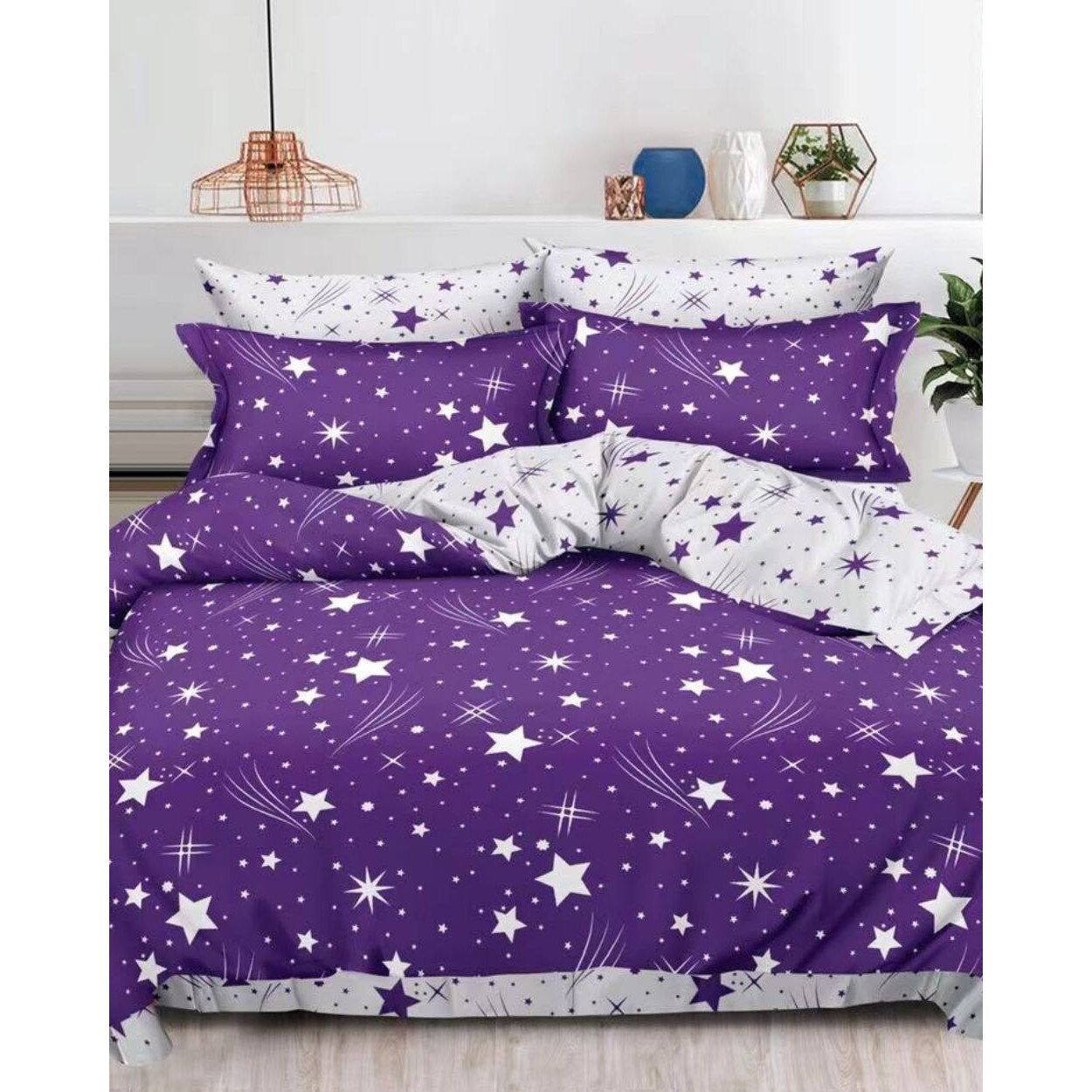 Set Lenjerie Finet Satinat, 6 Piese, Pat 2 Persoane, Elegant Pucioasa, FNM-207