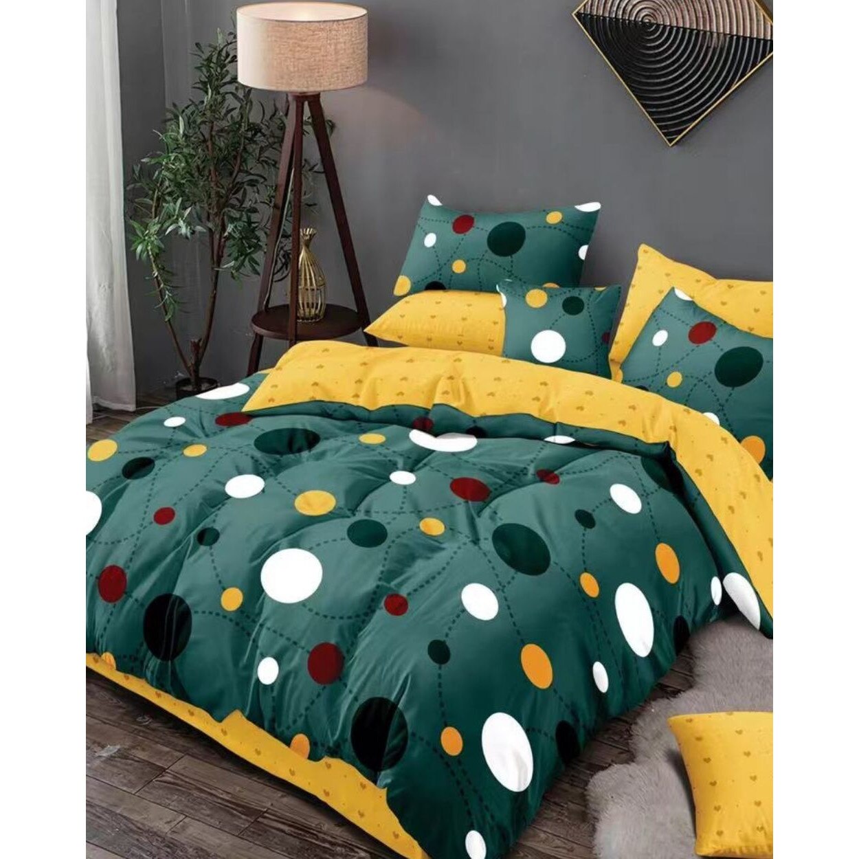 Set Lenjerie Finet Satinat, 6 Piese, Pat 2 Persoane, Elegant Pucioasa, FNM-213