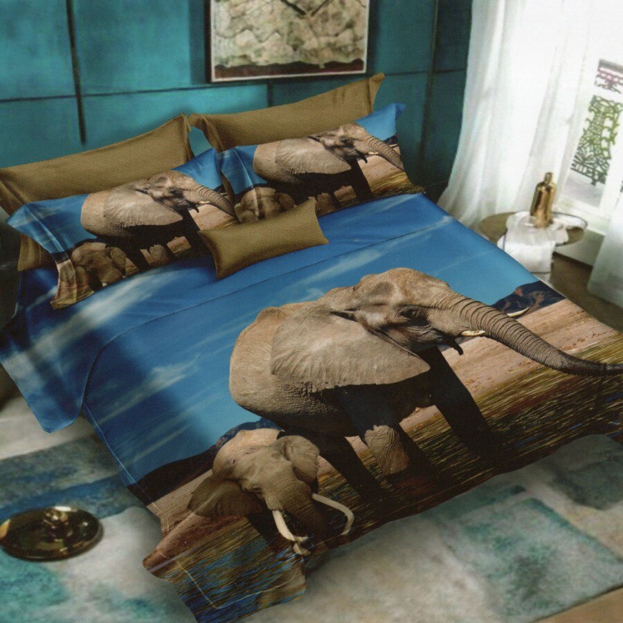 Set Lenjerie 3D finet 6 piese, 220 x 240 cm, Pucioasa, Elefant FN3D65