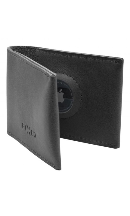 FIXED bőr pénztárca belső AirTag tartóval, fekete