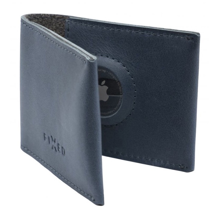 FIXED bőr pénztárca belső AirTag tartóval, kék, 178999, Pénztárca