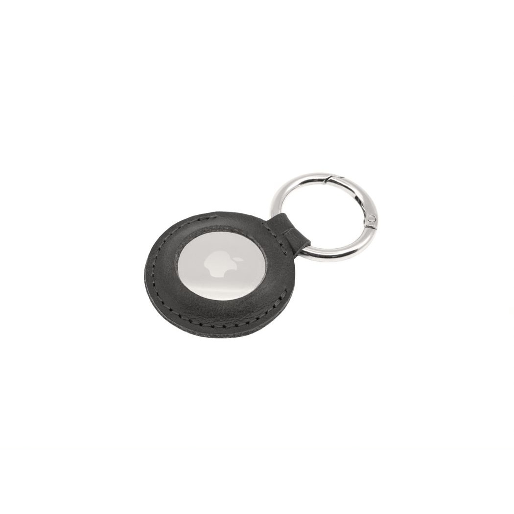 Husa piele naturala compatibila cu Apple AirTag , FIXED Case, carabina, negru