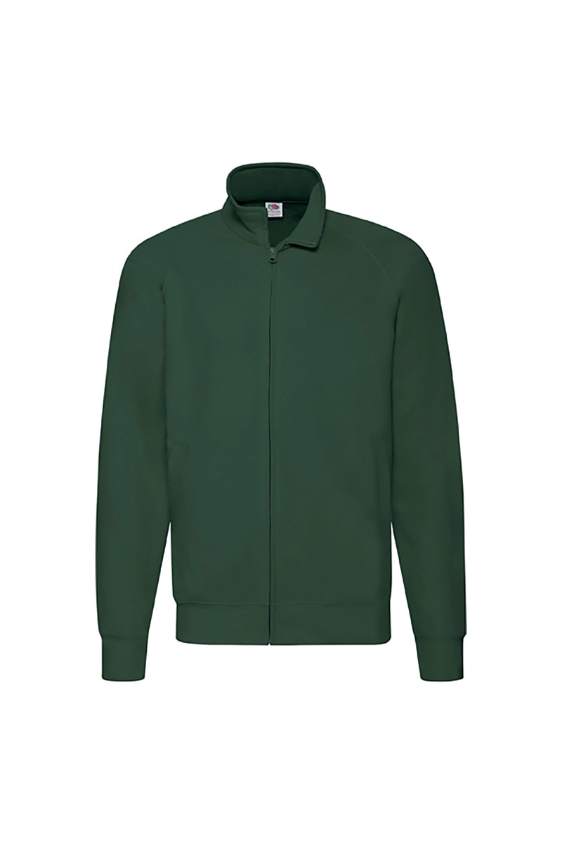 Bluza cu fermoar Fruit of the Loom, Bumbac/Poliester, Verde inchis