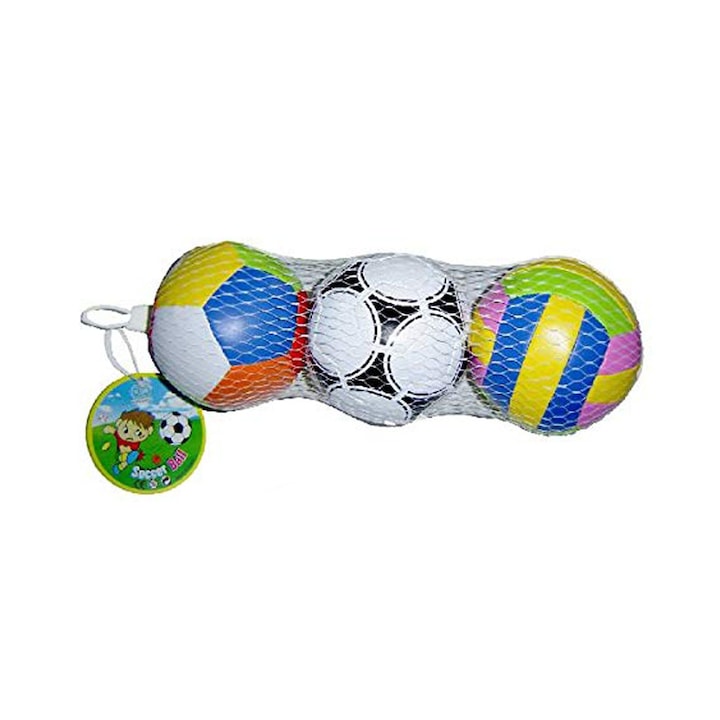 Puha labdák AK Sport Soccer Ball Girl 015439 2-37, 3 db-os készlet, rózsaszín/többszínű, 10 cm