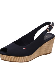 Sandale cu platforma Tommy Hilfiger FW0FW04788, Material textil, Albastru, 41 Sandale cu platforma Tommy Hilfiger FW0FW04788, Material textil, Albastru, 41