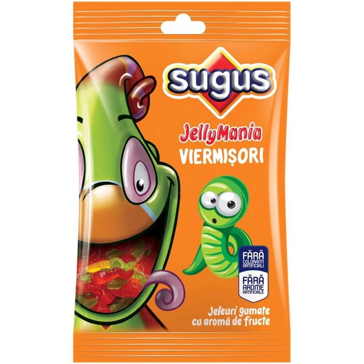 Jeleuri Sugus JellyMania Viermisori, Fructe, 75 g