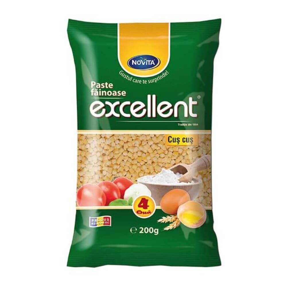 Paste Novita Excellent, Cus-Cus, 200 g, cu 4 Oua