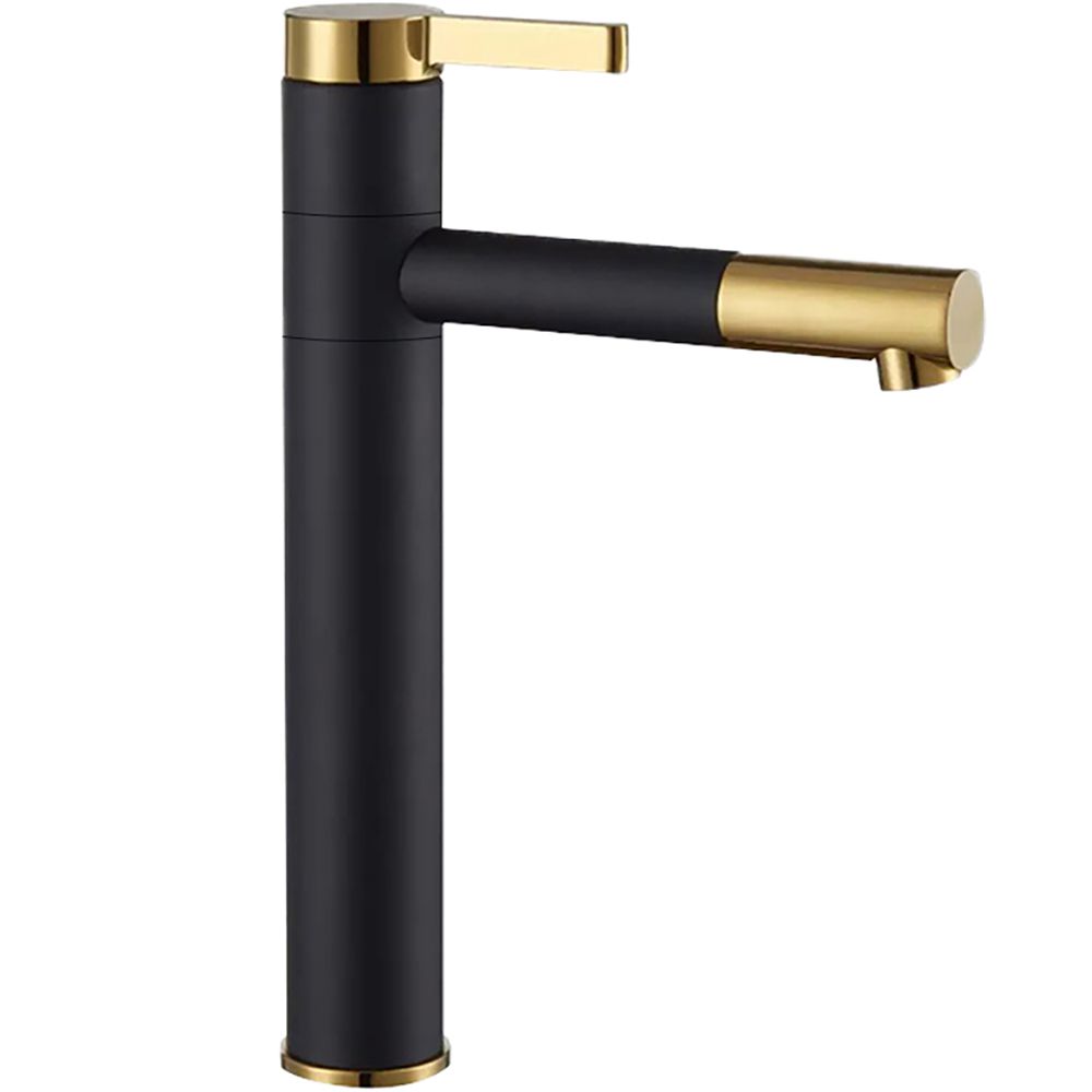 Baterie lavoar Rea-Smart, finisaj negru mat/auriu, alama, 29,5 cm