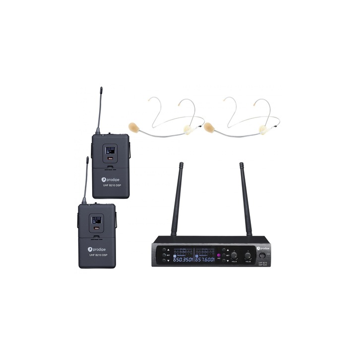 Set 2 Microfoane Headset Wireless 2 Canale - Prodipe UHF B210 DSP Headset Duo