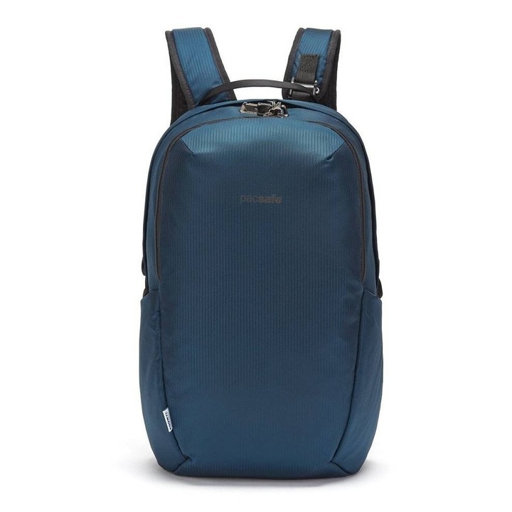 Ghiozdan Antifurt Pacsafe Vibe ECONYL, Nailon, 25L, 48x28x19 cm, Albastru inchis