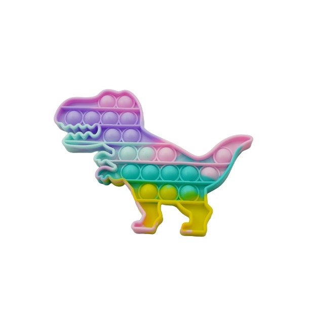 Jucarie Pop it Now & Flip it, Push Bubble Dinozaur, Multicolor