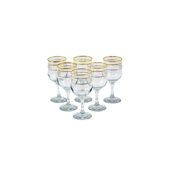 Set 6 pahare de Sampanie cu picior Gold, 6 buc, sticla, 0.32 l Set 6 pahare de Sampanie cu picior Gold, 6 buc, sticla, 0.32 l