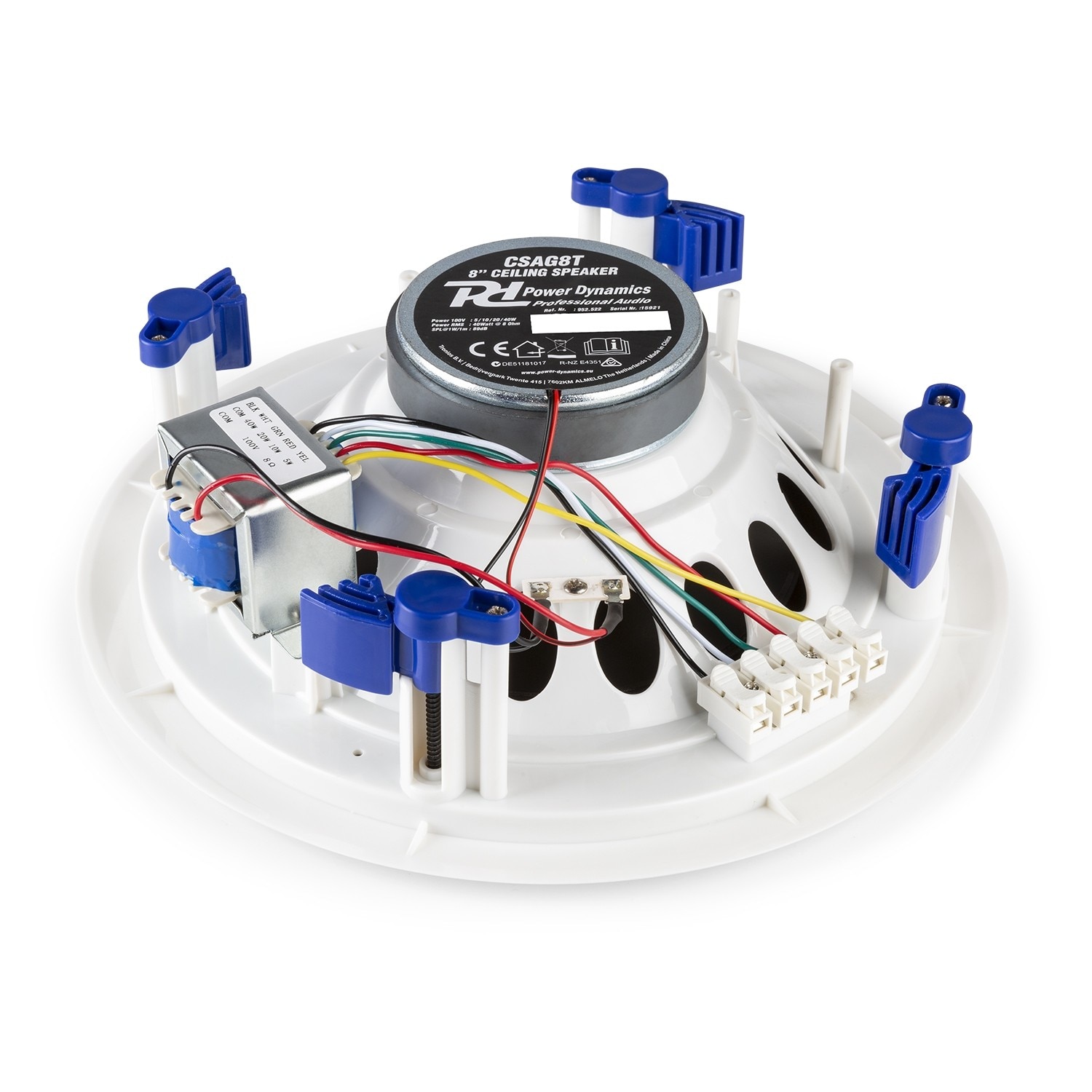 Difuzor de tavan, 2 cai, 100V, 40W, 8", Power Dynamics CSAG8T