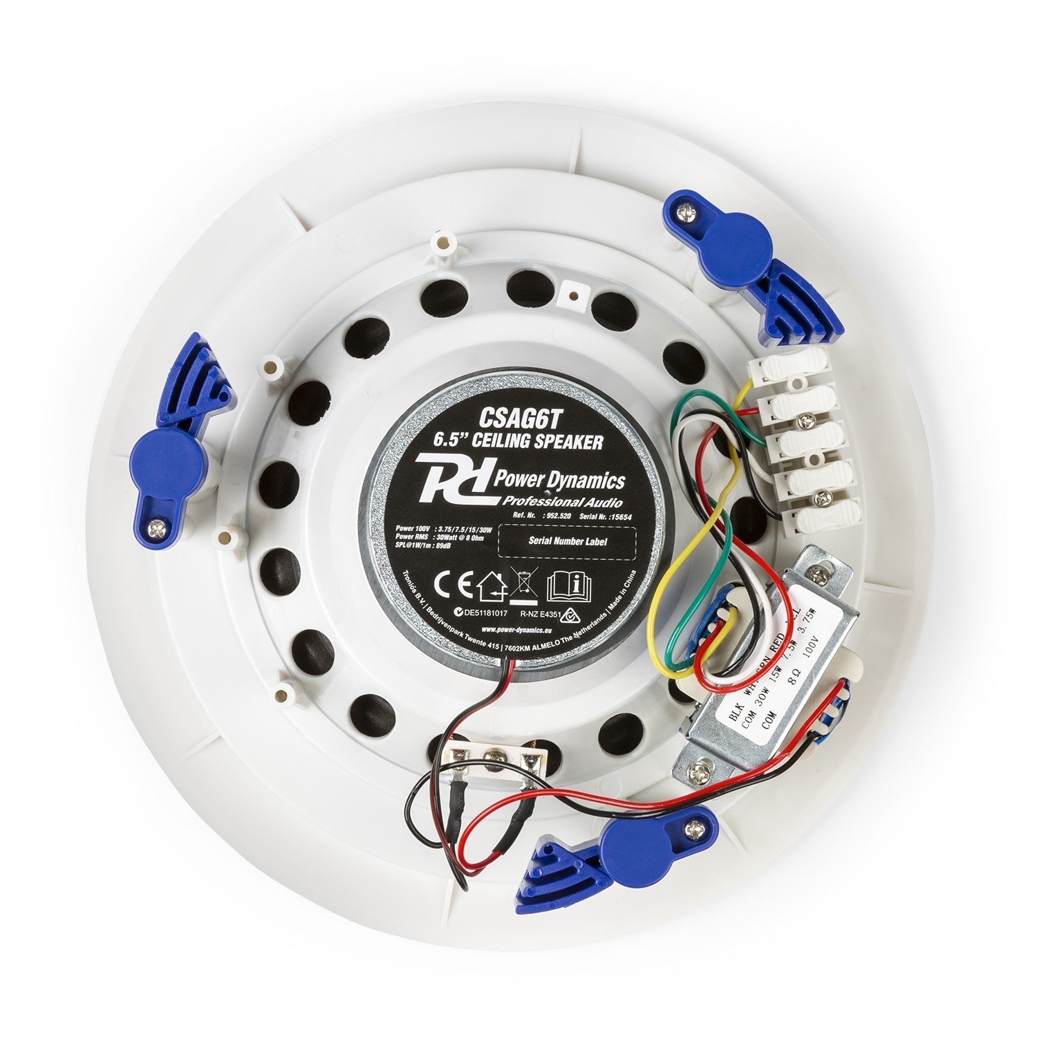 Difuzor de tavan, 2 cai, 100V, 30W, 6.5", Power Dynamics CSAG6T