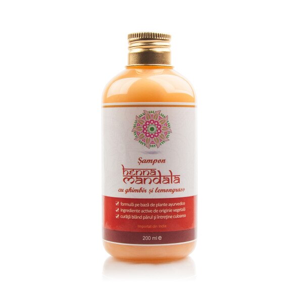 Sampon cu Ghimbir si Lemongrass 200 ml, Henna Mandala
