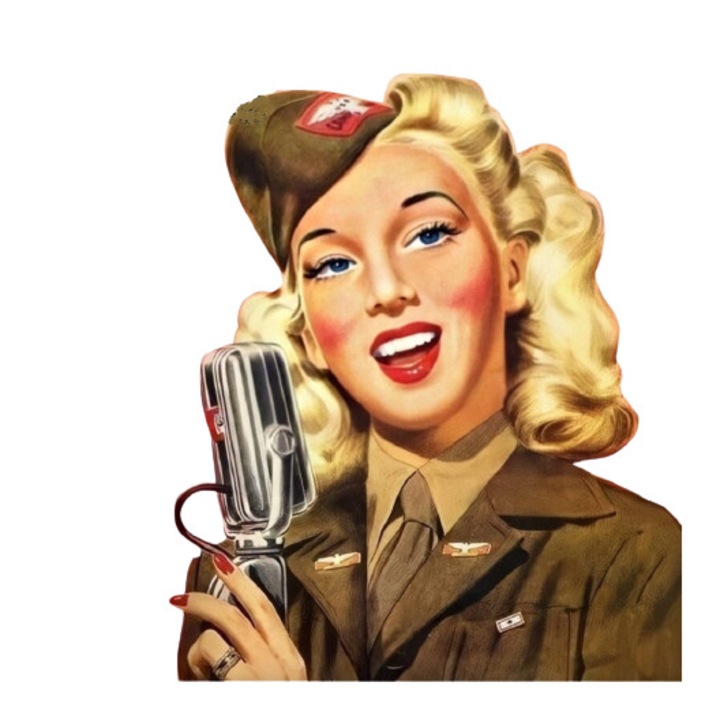 Текстилен стикер, Модел Military pin-up, 13 x 11 см, Многоцветен